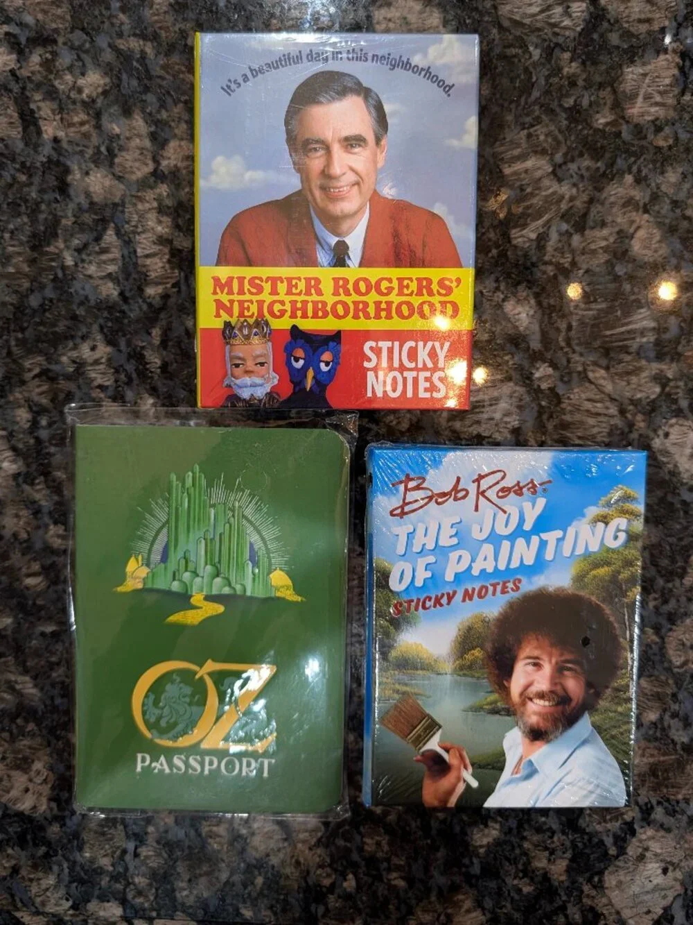 NWT Bob Ross, Mr. Rogers, The Wizard of Oz - Sticky Notes and Pocket Notebook